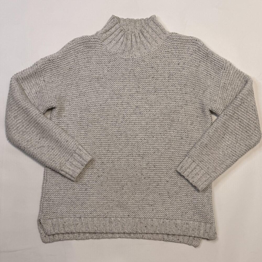 Marine Layer Sweater Womens Medium Gray Mock Neck Chunky Knit Pullover